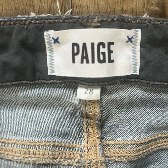 Paige Jeans Womens 28 Miki Straight Denim Raw Hem Distressed Cropped Light Wash - Picture 4 of 11